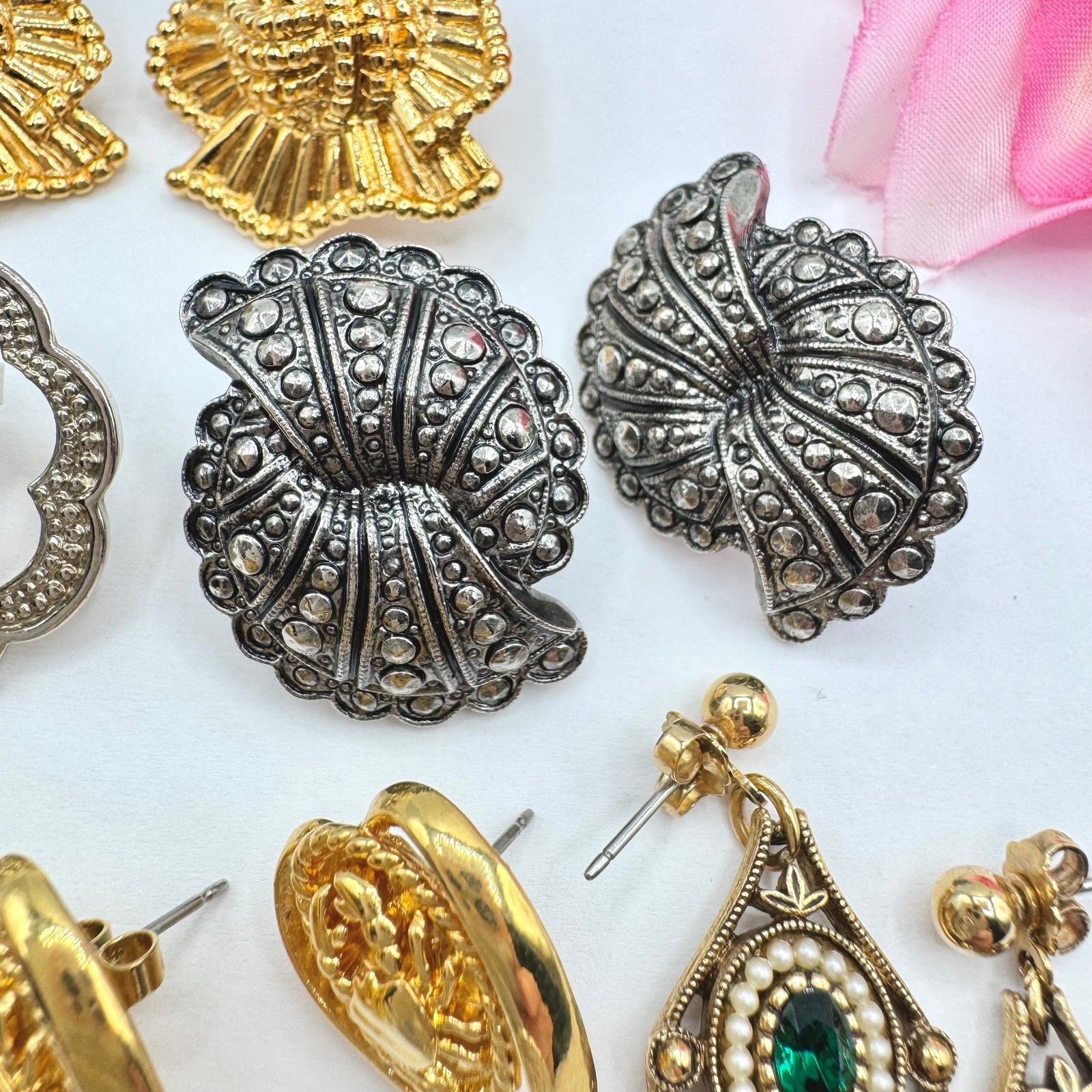Vintage Avon Earring Lot 80s 90s Opulent Ornate Statement Retro Mixed Styles
