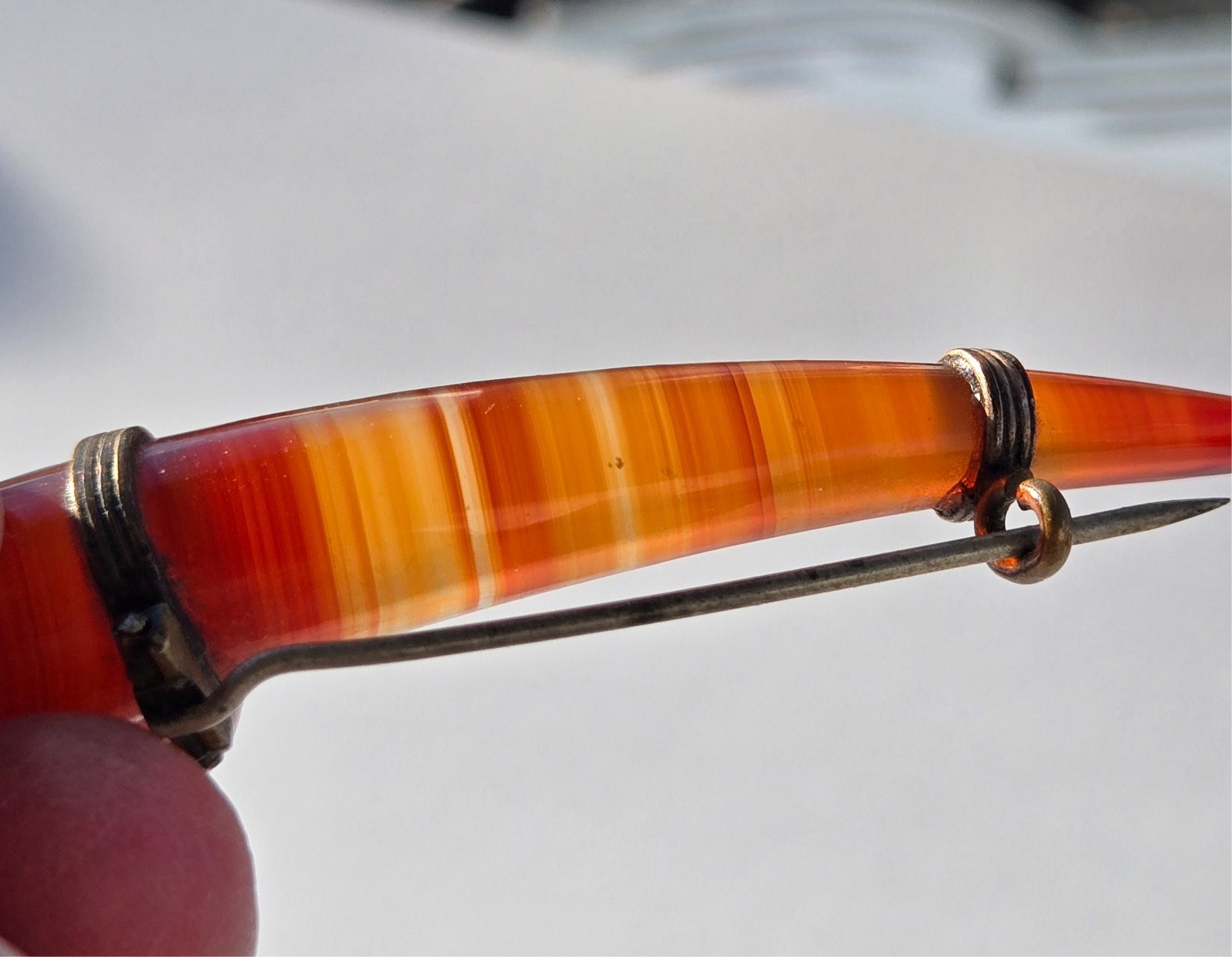 Antique Carnelian Agate Brooch Vintage Link Bracelet Lot 2 Beautiful Pieces