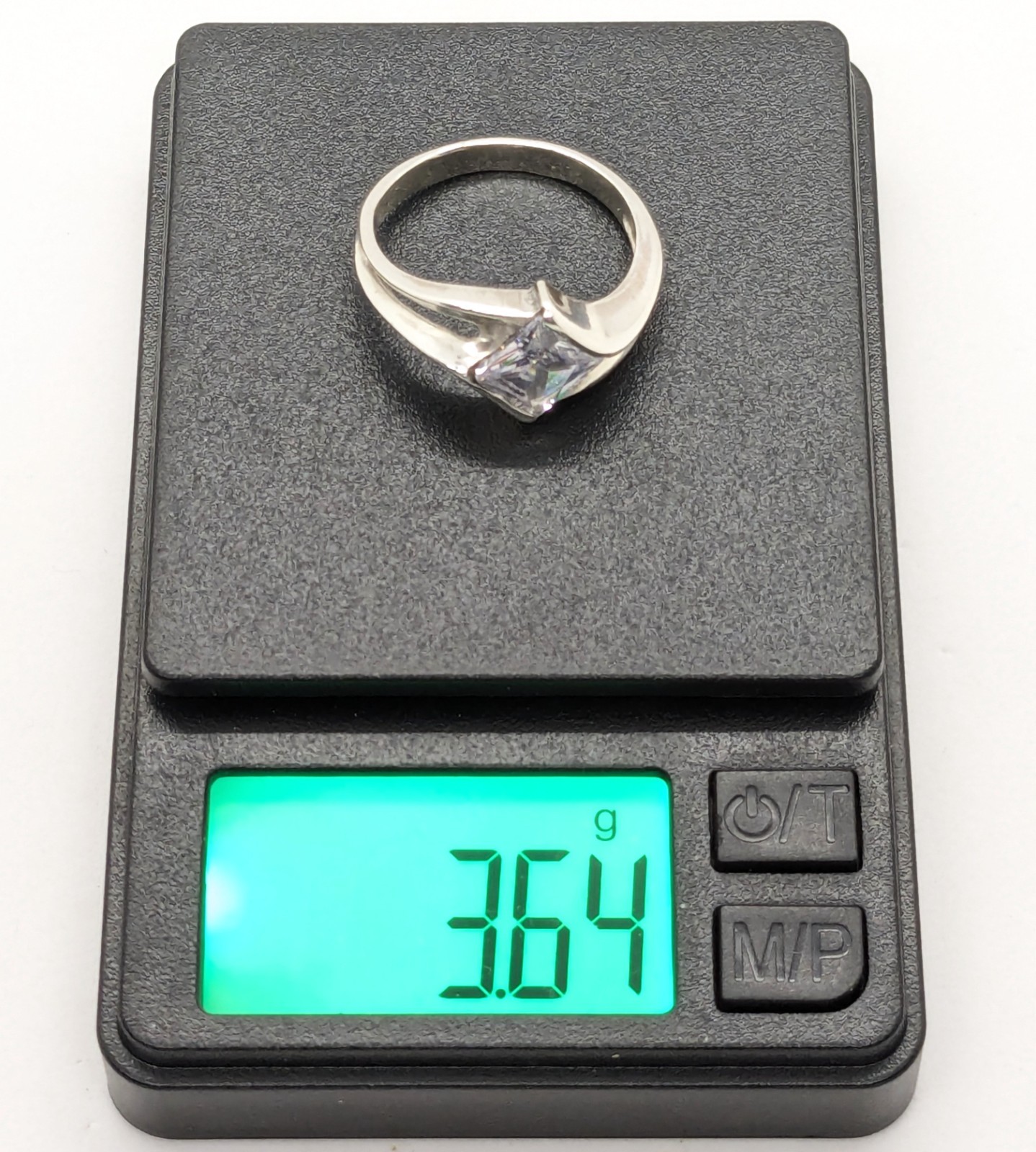 Vintage Elegant RING Silver 925 with Chic Bright Stone -size: 9.25US (19mm)| #25