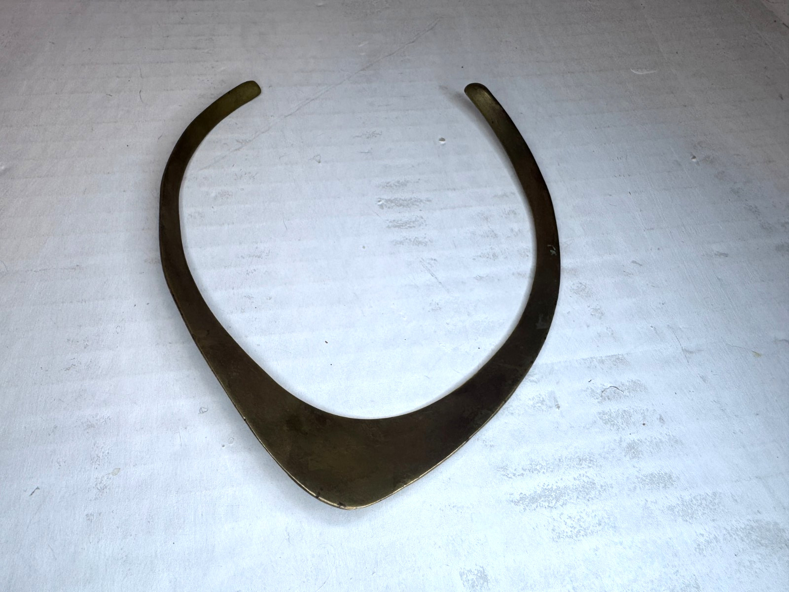 Vintage Brass Collar Necklace Small 6″ 1970s 1980s VTG Statement Piece Choker
