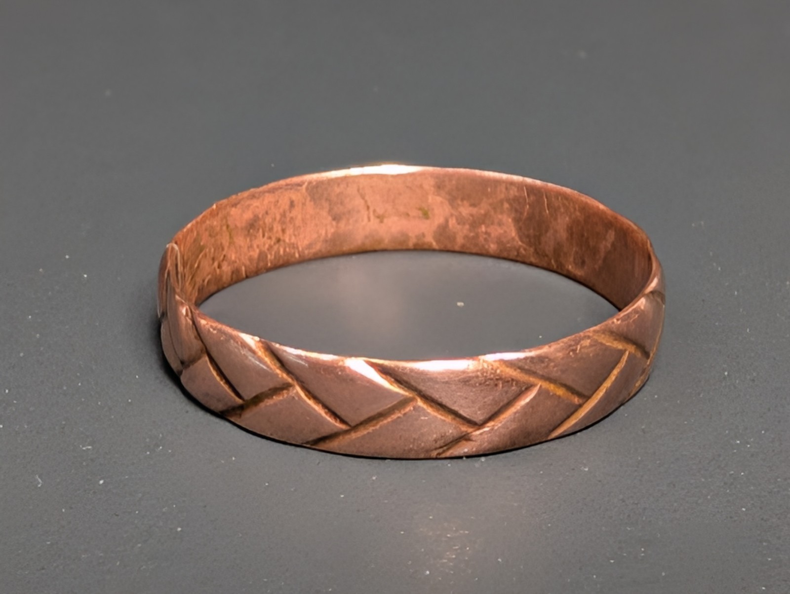Vintage Braided Copper Band Ring 4 mm Size 11.5