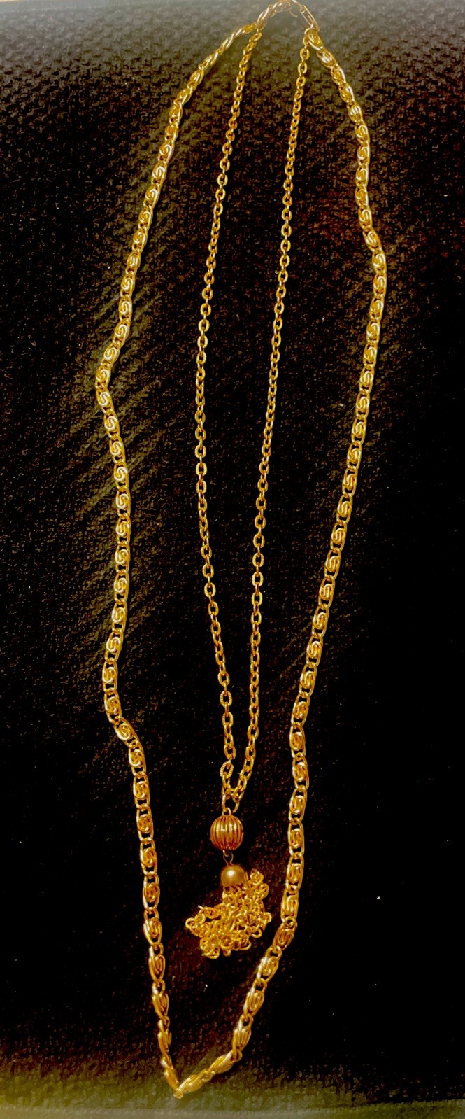 Vintage Gold Multi Chain Tassel Necklace
