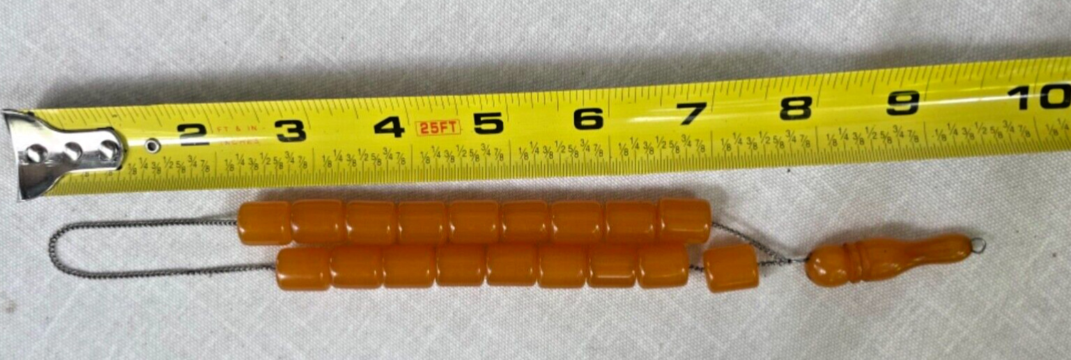 Old Islamic Bakelite Butterscotch Prayer Rosary Beads Tesbih Misbaha 39 grams