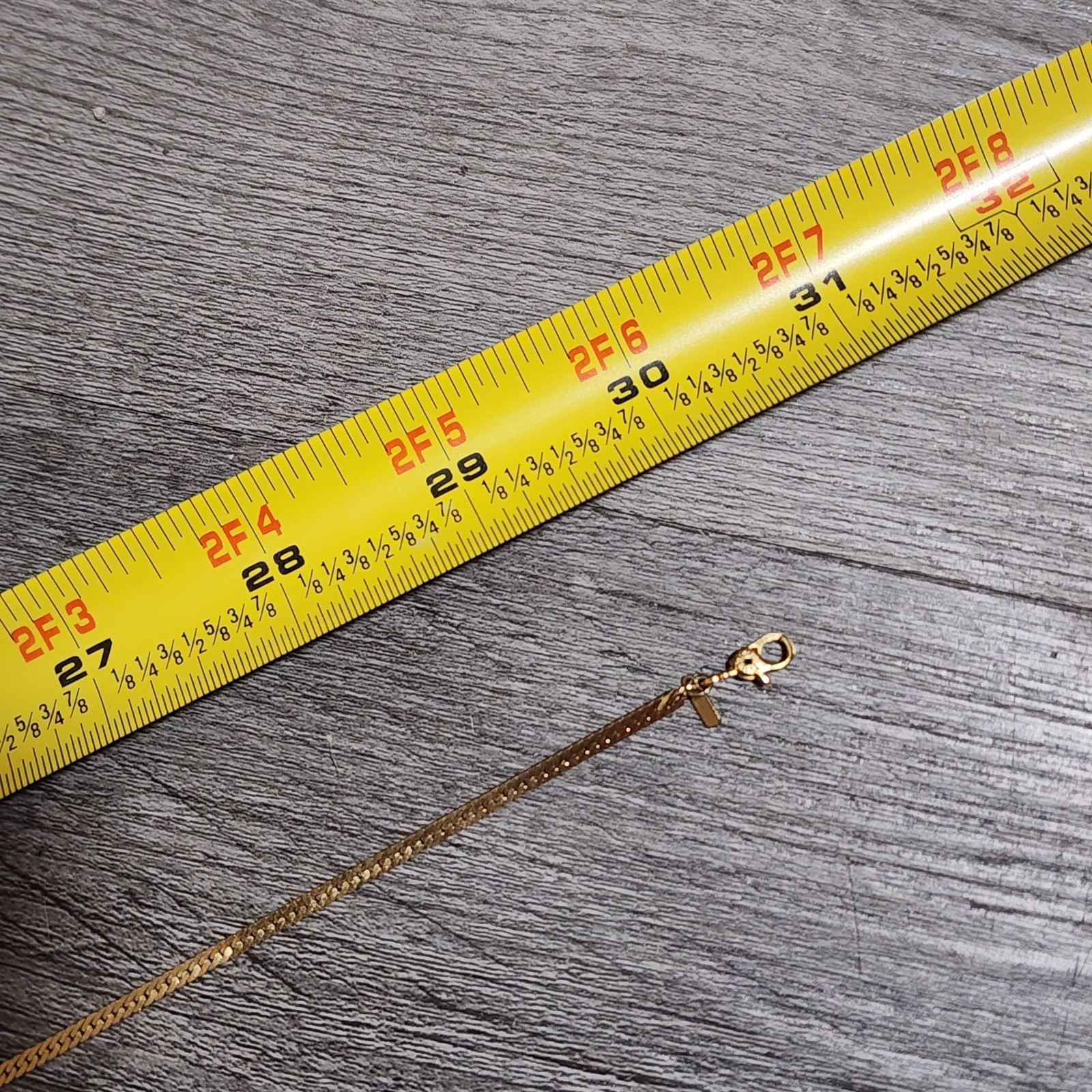 Vintage AVON Gold Tone Necklace Flat Snake Chain 30″ Inches Long Retro Jewelry
