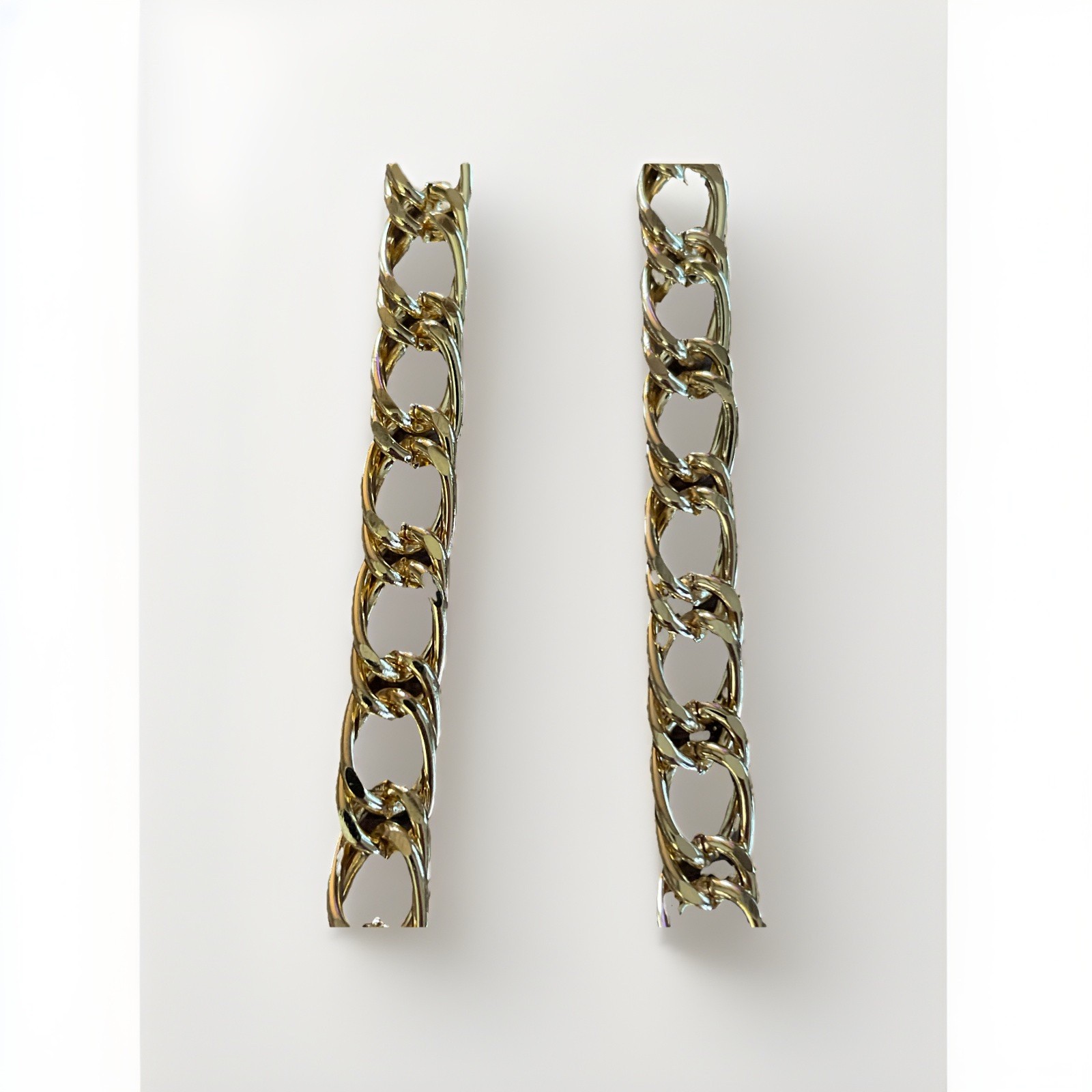 Kenneth Jay Lane KJL Set Of Two (2) Goldtone Chains One 29”L & One 24”L Vintage