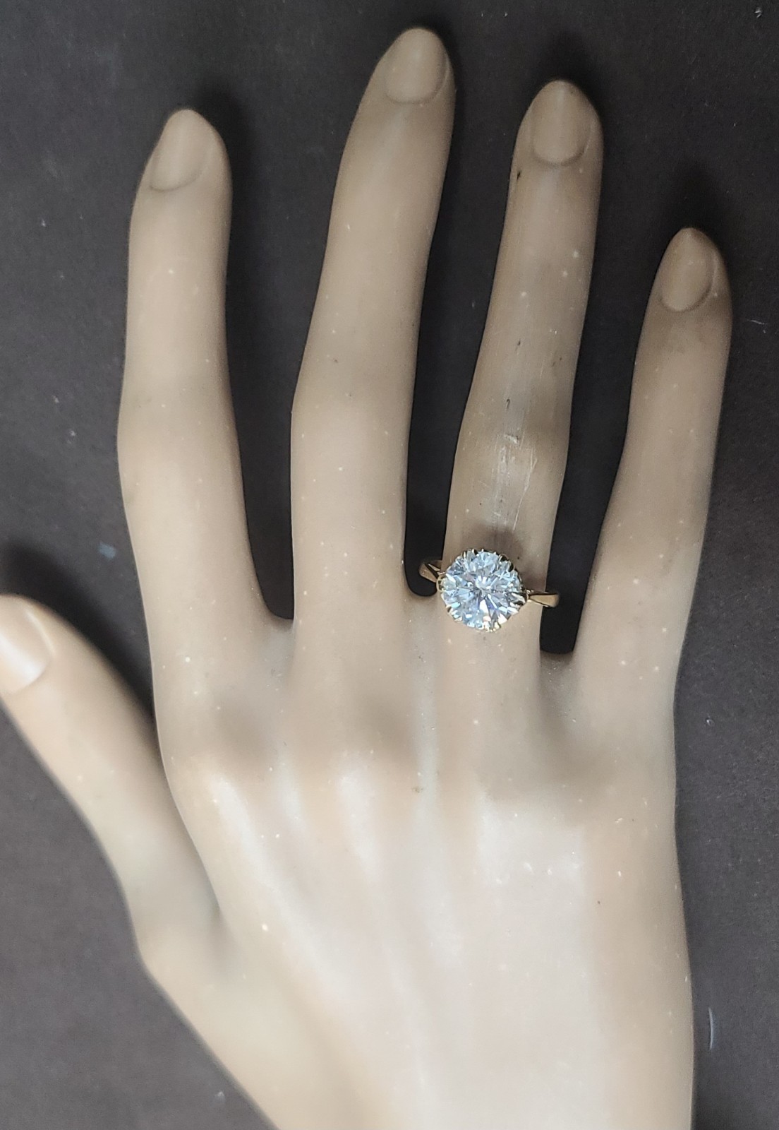 14k Yellow Gold Vintage Engagement Ring 2.82 Carat Natural Round Diamond