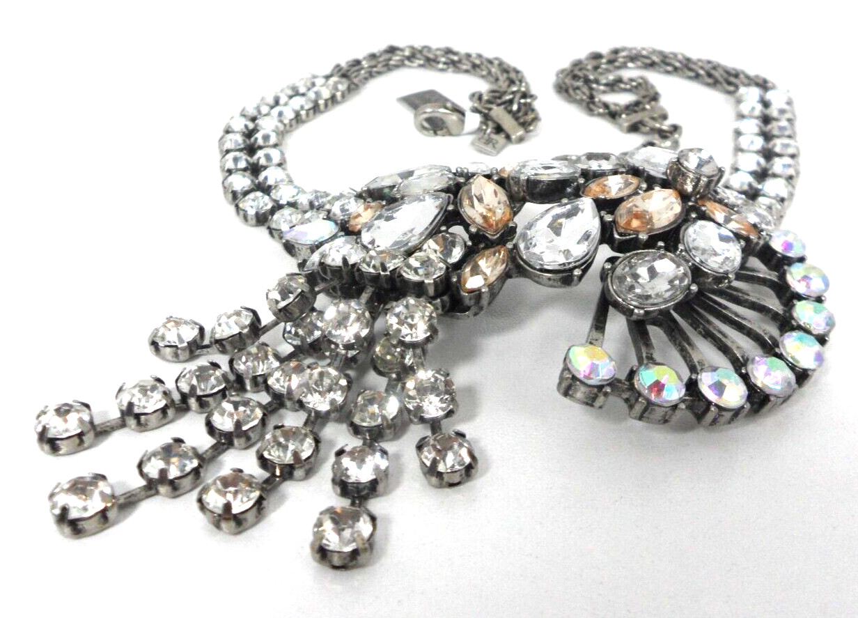 Victorian BR Negligee Necklace Belle Epoque Choker Asymmetrical Bow Tassel NWT
