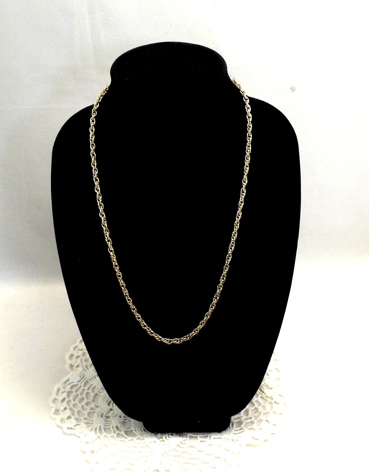Vintage 24″ 4mm Givenchy ? Gold Tone Woven Byzantine chain link Chain Necklace