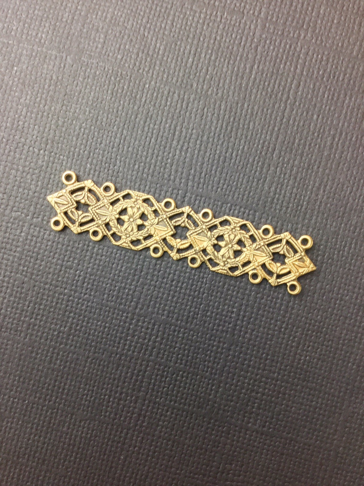 25933 Brass Oxidized Victorian Filigree Bar Jewelry Finding