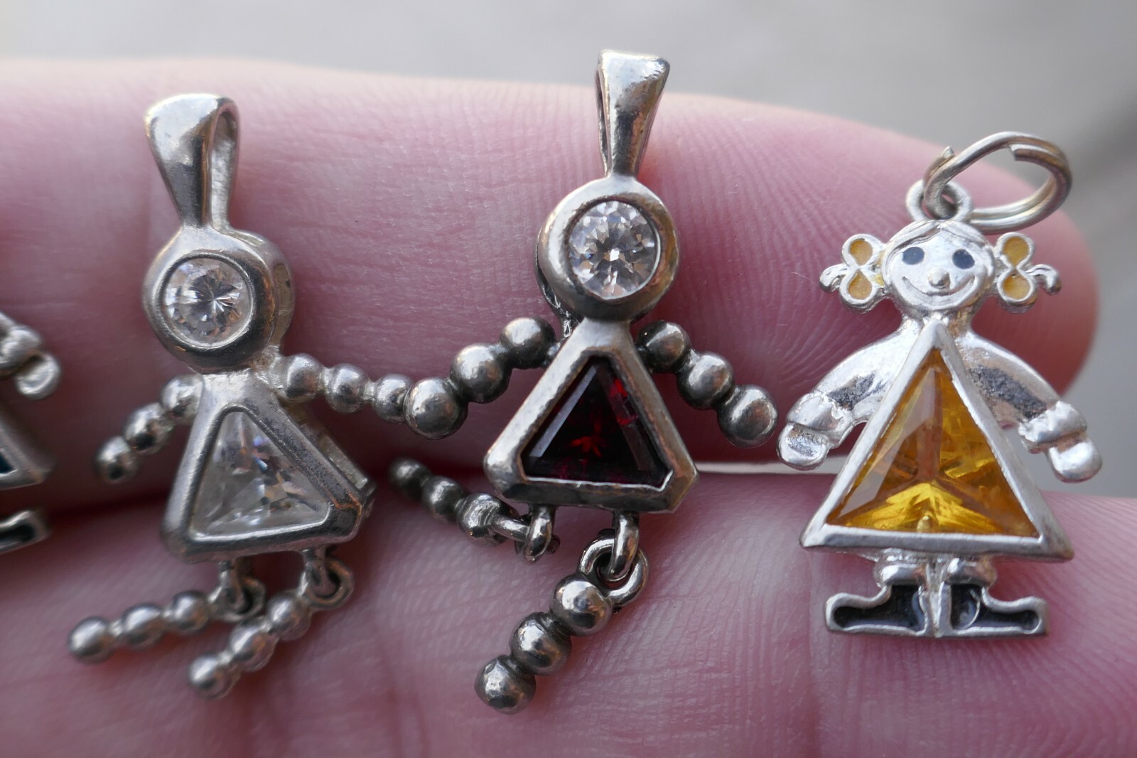 Lot of 5 – Vintage Sterling Articulated People Charms – 10.9 Grams