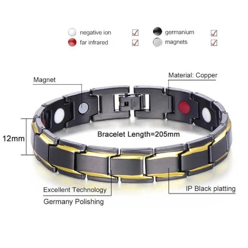 Copper Magnetic Bracelet Energy Healing Therapy Arthritis Pain Relief Men Women