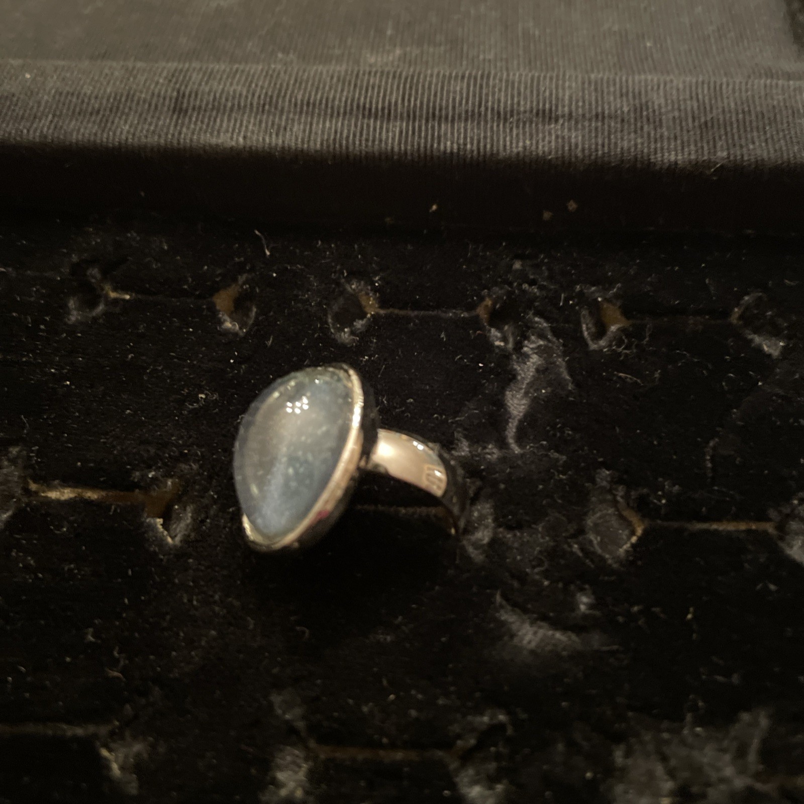 VTG Silver Plated 70s Mood Ring Sz 5