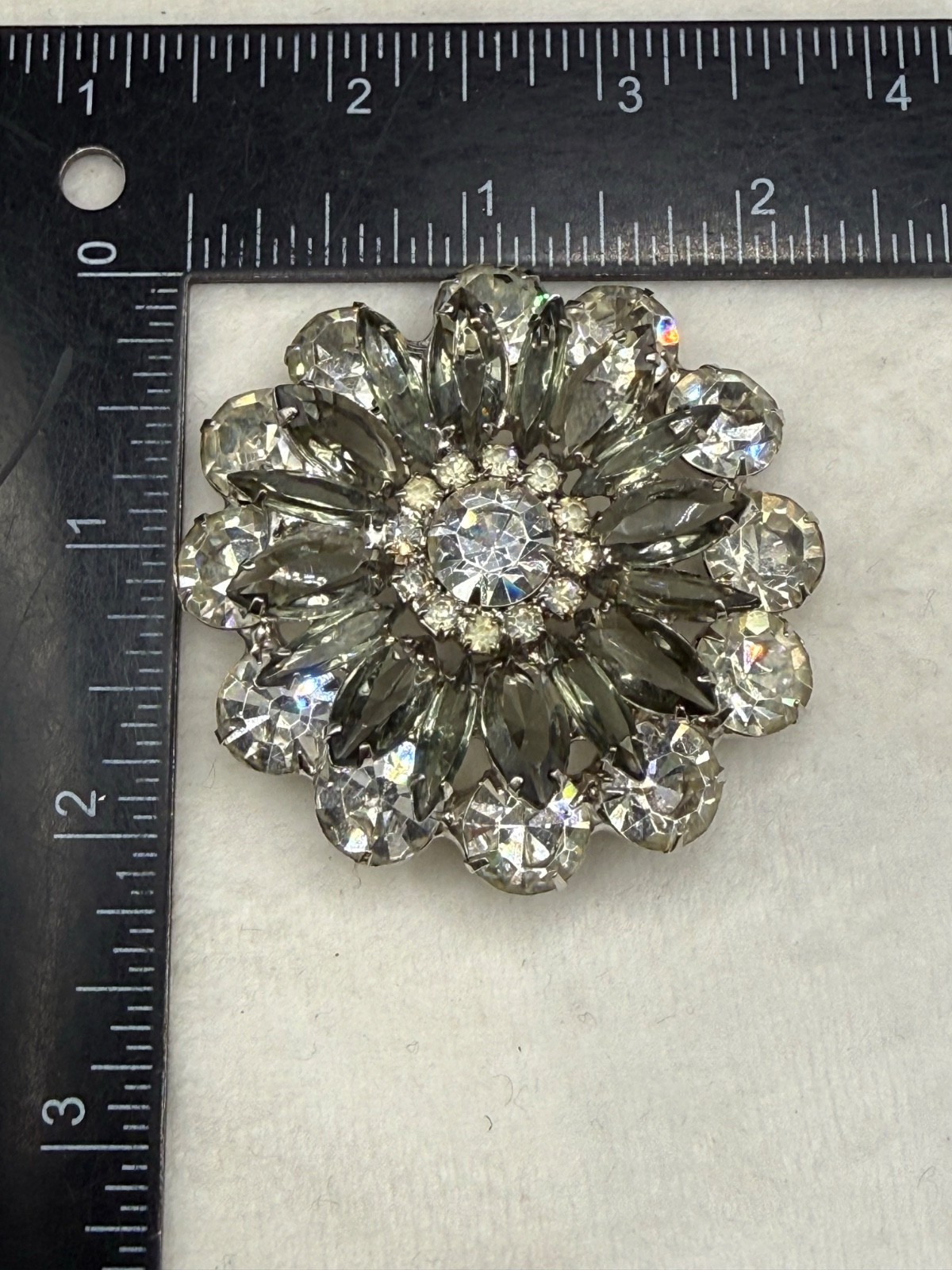 Vintage Verified Juliana Rhinestone Brooch Immaculate Sparkle Smokey #1827