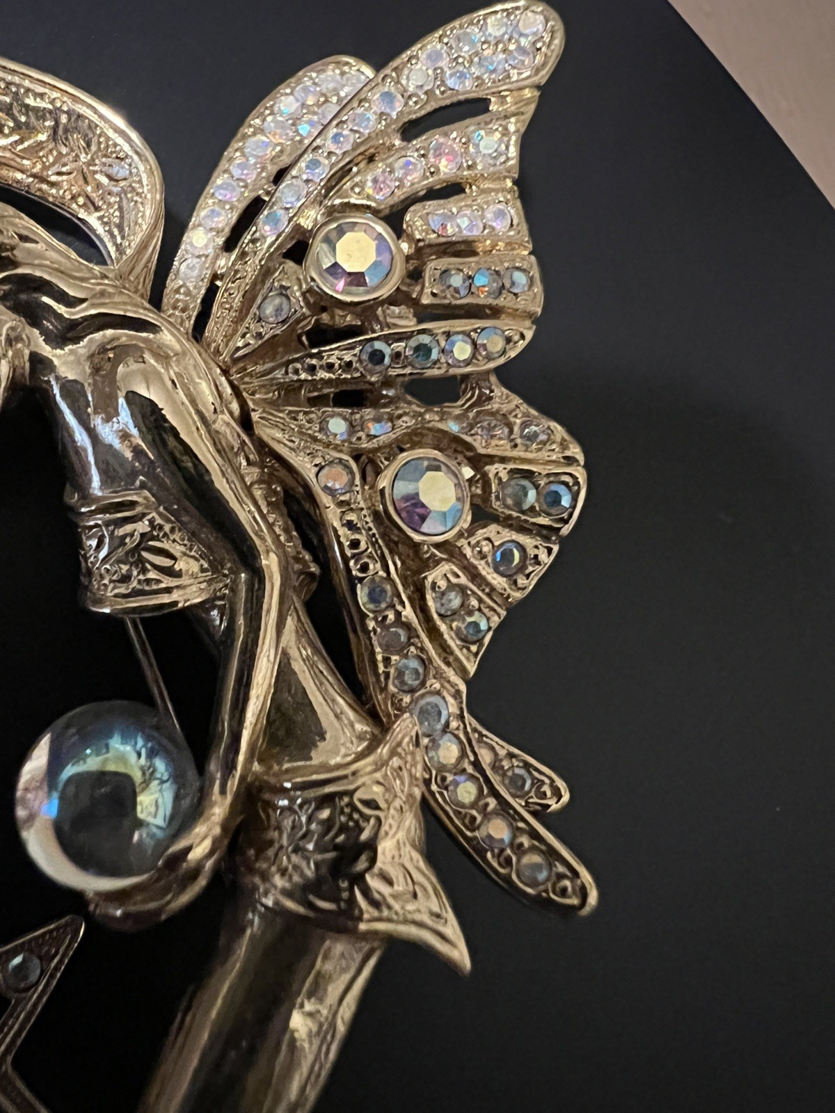 Kirk’s Folly Fairy Godmother Pin Gold Tone w/ AB Rhinestones Never Used