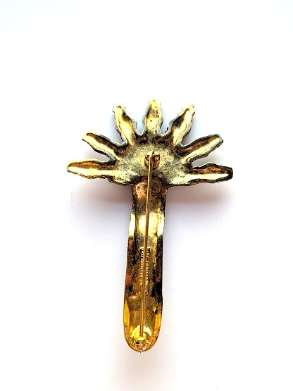 Metropolitan Museum of Art Gold Tone Bow Fibula Reproduction Pin Brooch 3.25″