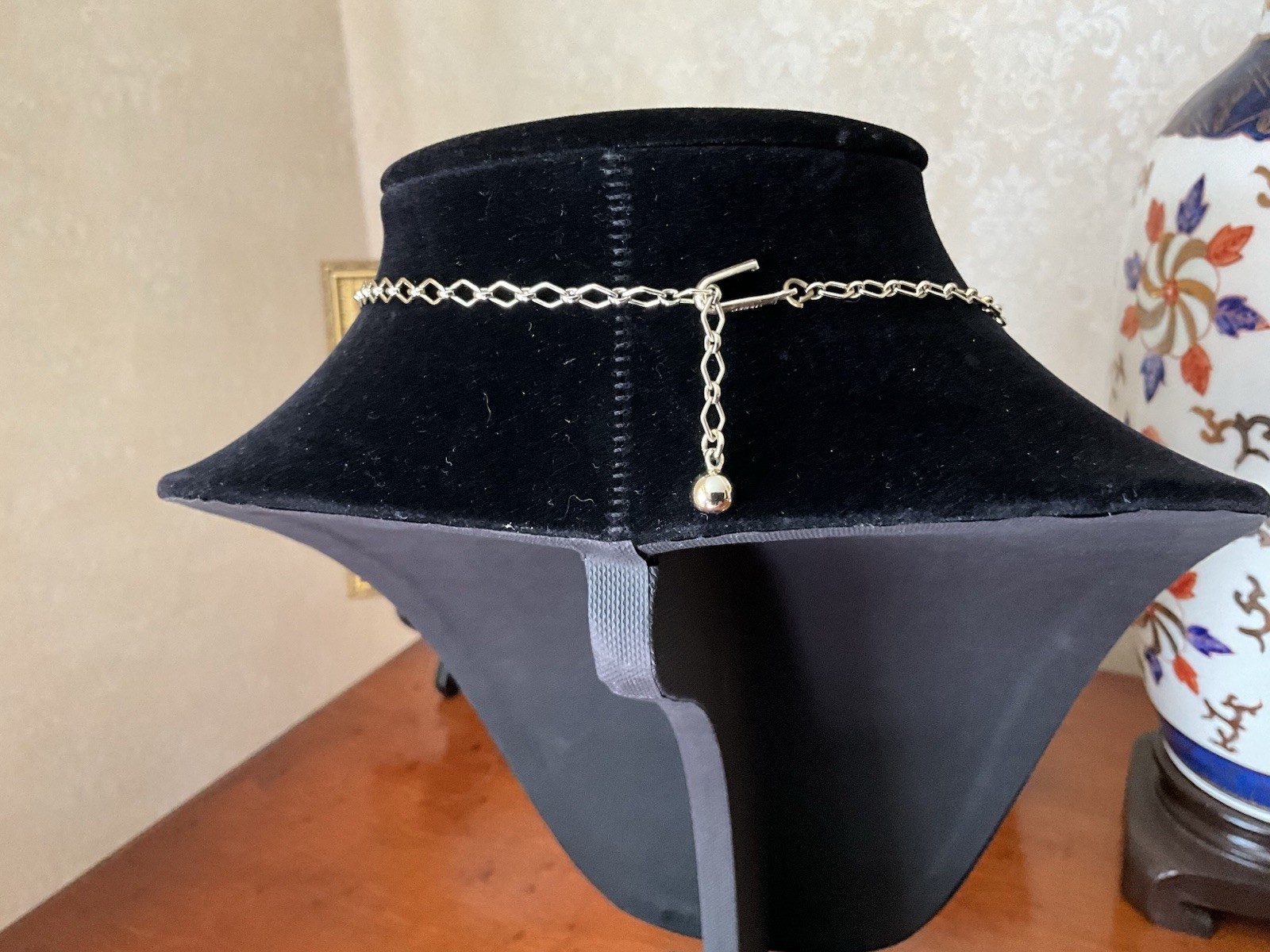 Gold Tone Square Link Cable Chain Necklace Adjustable Hook Closure