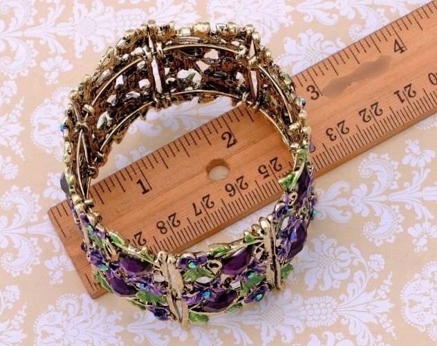 Alilang Antique Hollow Vintage Floral Topaz Crystal Rhinestone Flower Garden…