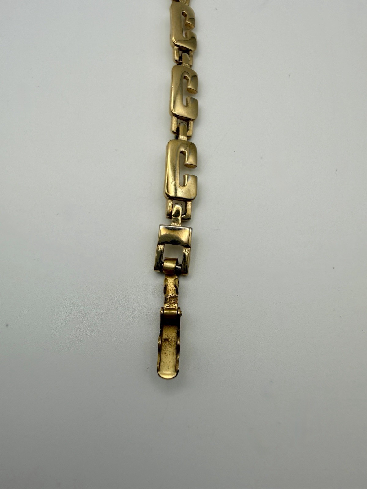 Adorno Gold Tone Link Bracelet Rhinestone Accent Geometric Vintage 7.75”