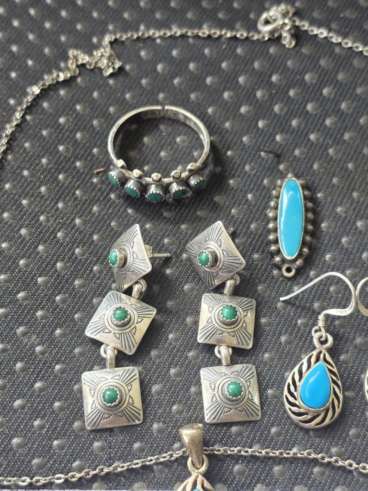 Vintage Sterling Silver Native American Style Jewelry Lot 4 Scrap Or Wear D3