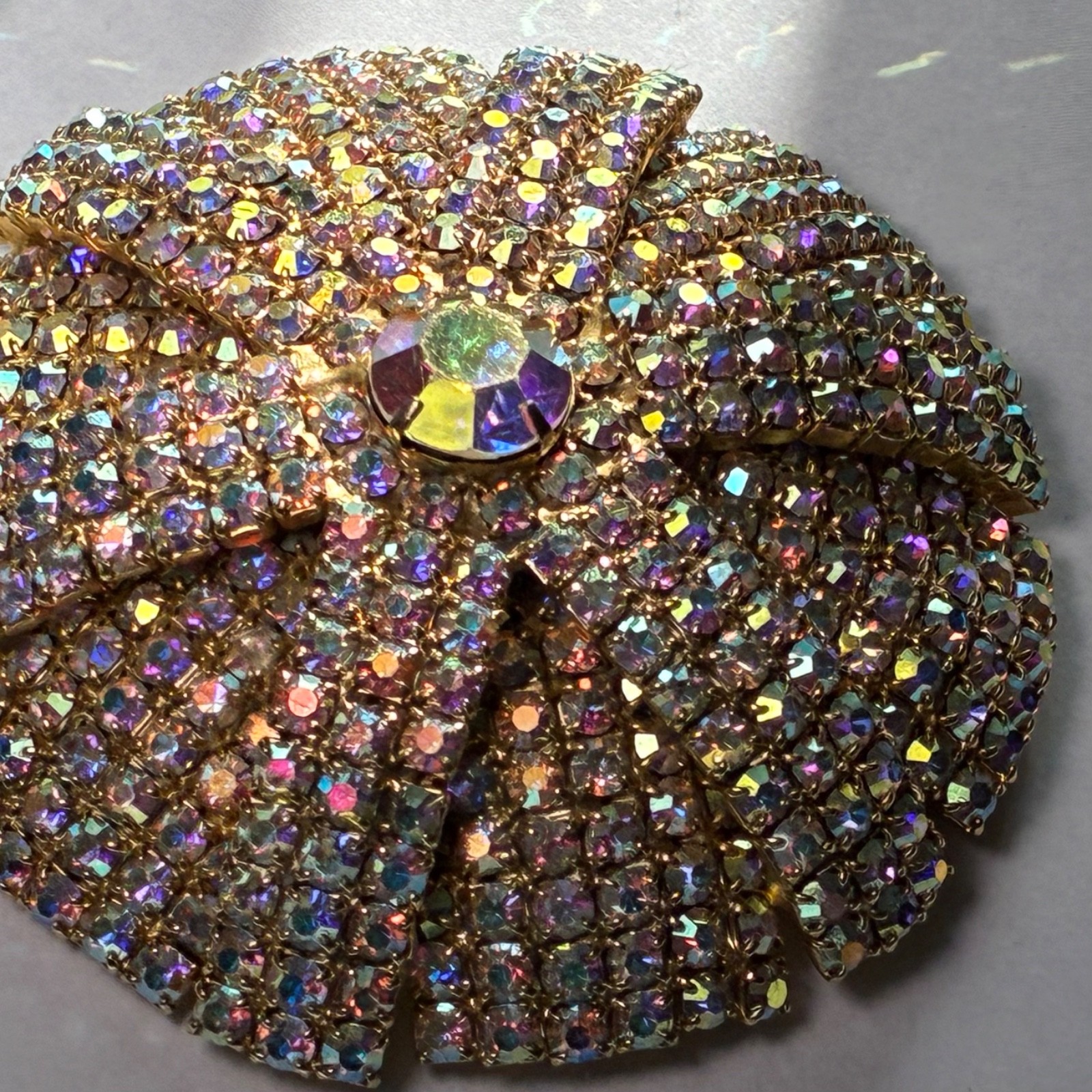 Vintage AB Crystal Brooch Pin Brooch