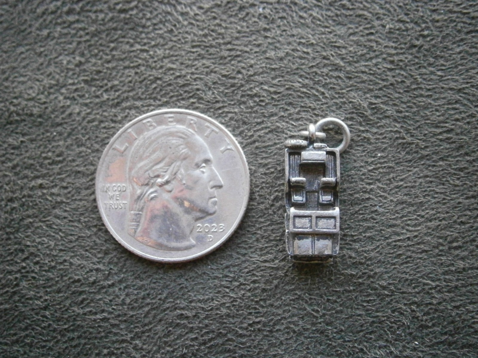 Crest Craft WWII Willys Jeep Vintage Silvertone Charm Pendant 3.1g