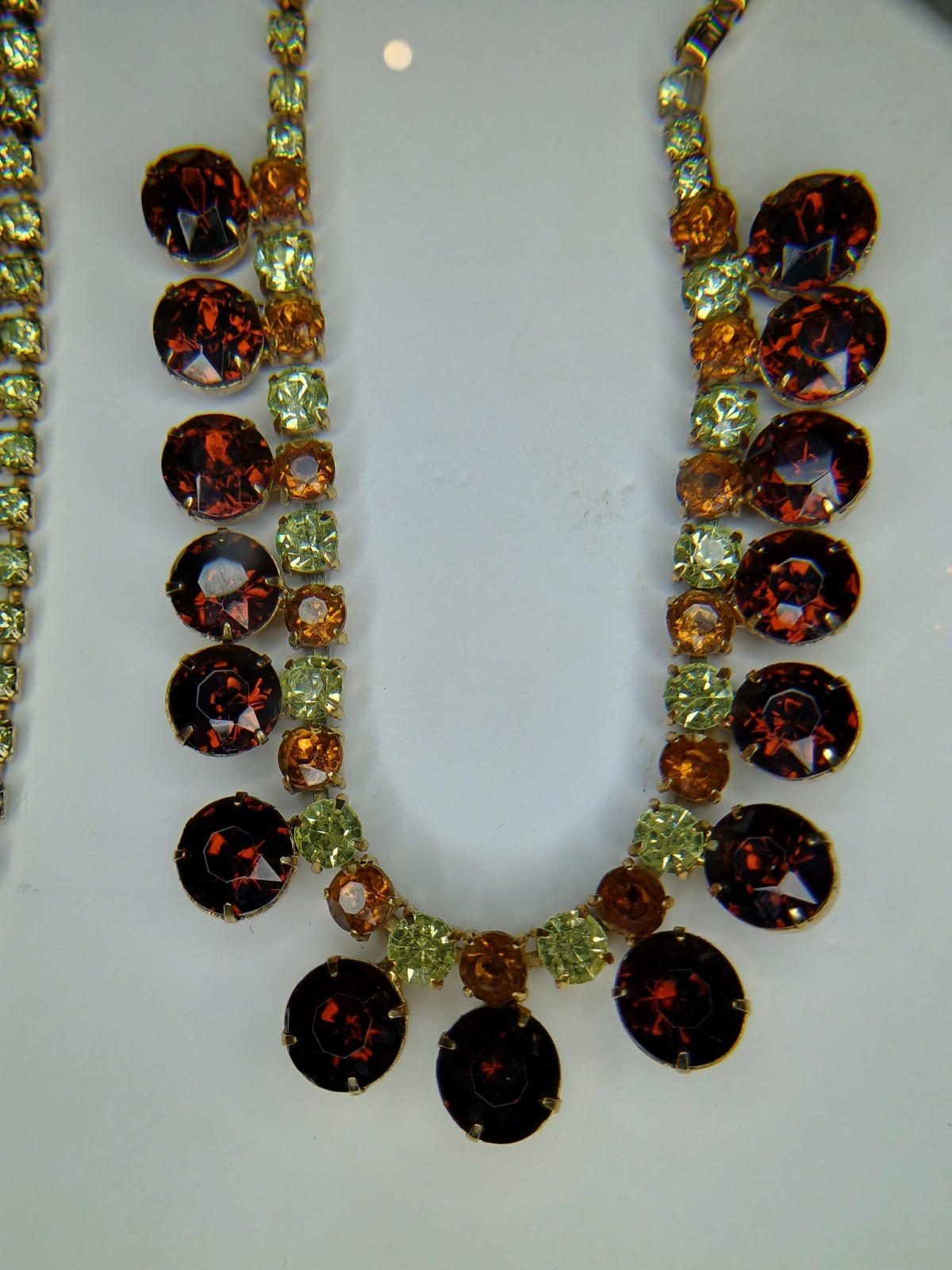 Vintage Brown Rhinestone Bracelet & Necklace Set 1950’s 1960’s
