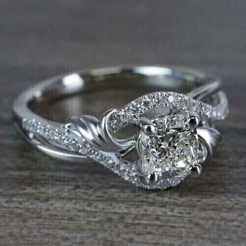 2.75Ct Cushion VVS1 Lab Created Diamond Anniversary 14K White Gold Finish Ring