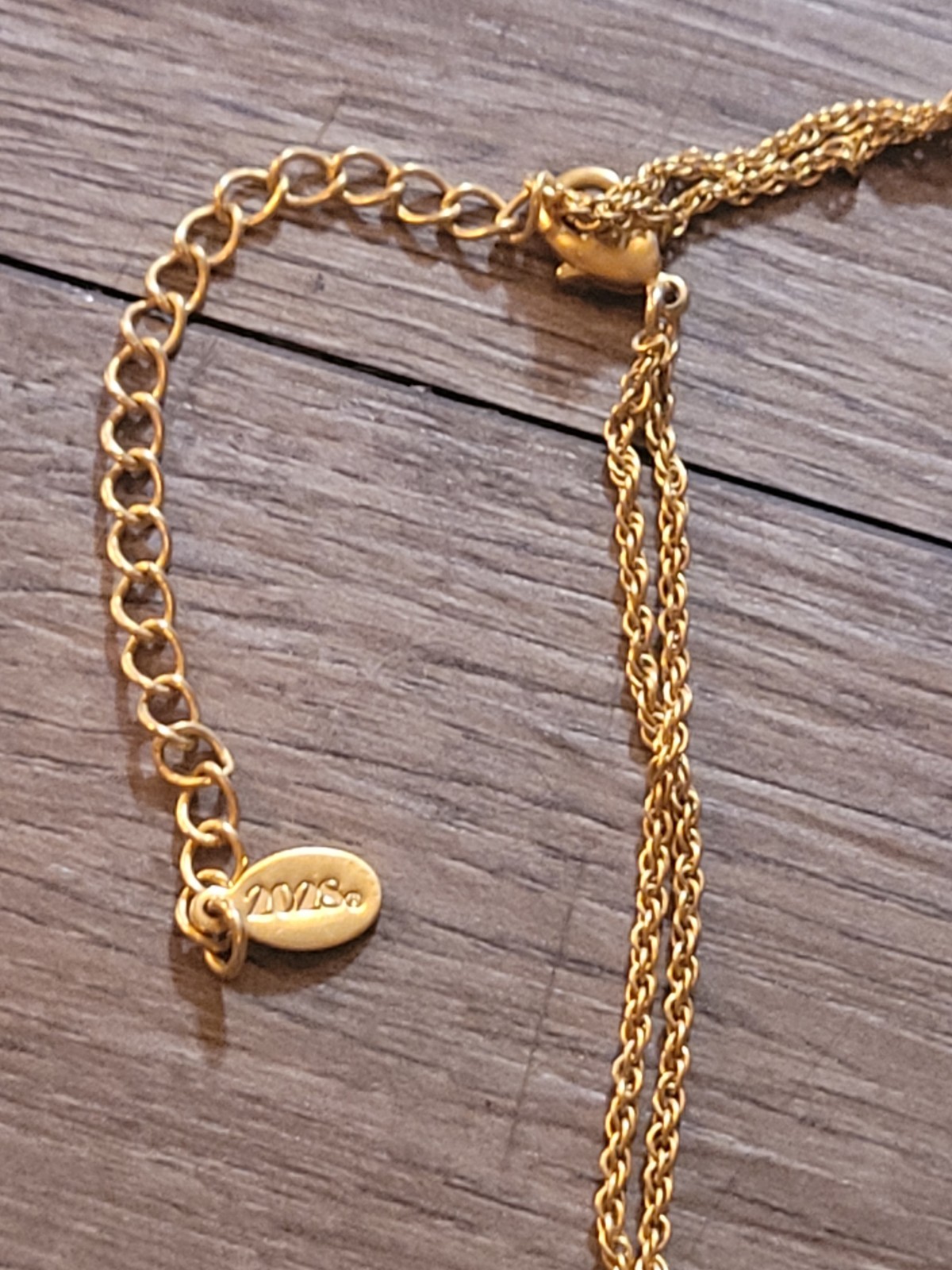 Signed 2028 Gold Tone Crystal Pendant Circles Drop Necklace 20 Inch Chain