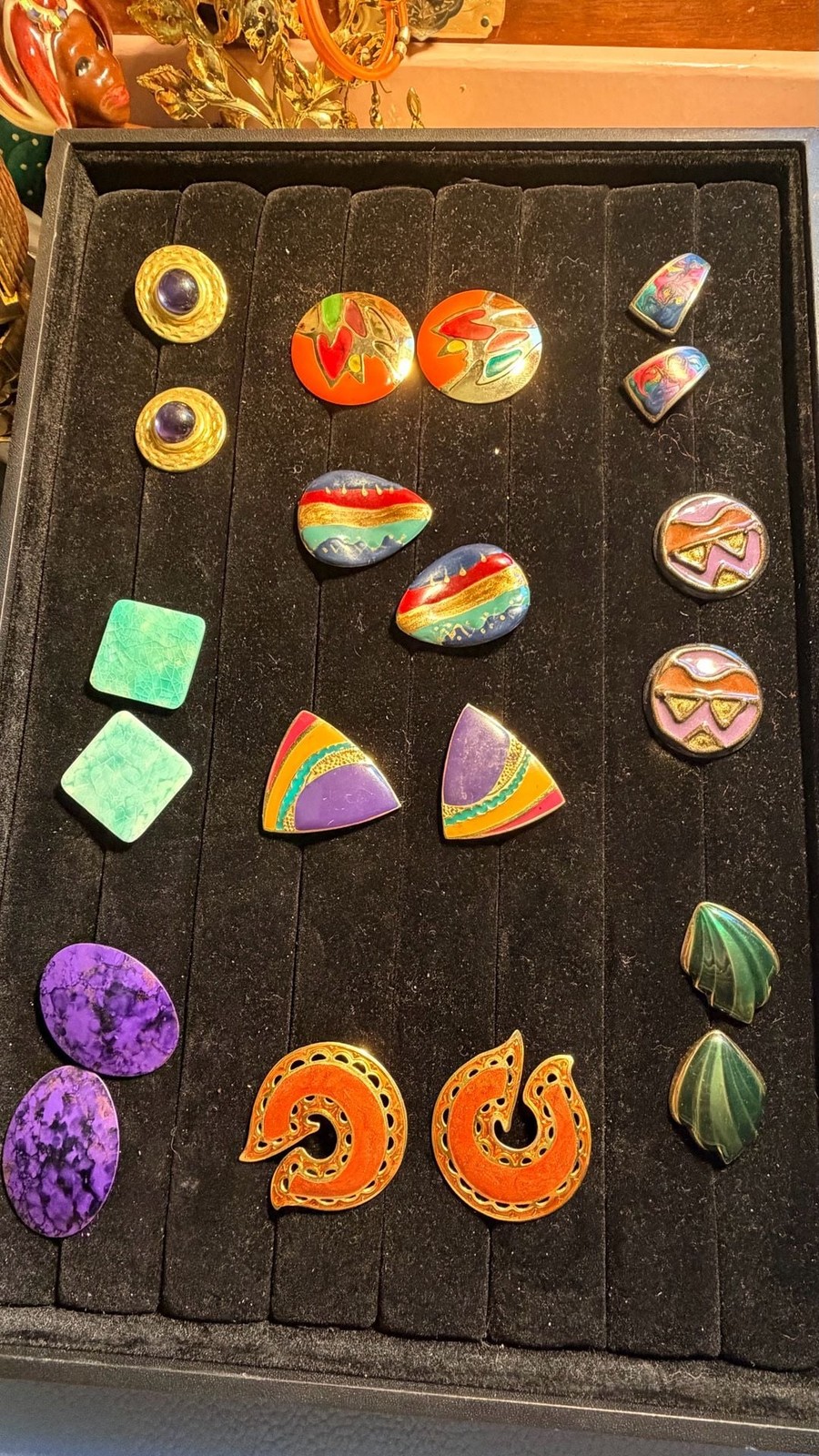 Vintage 1980s-1990s Assorted Statement Earring Collection (Lot of 7 Pairs)