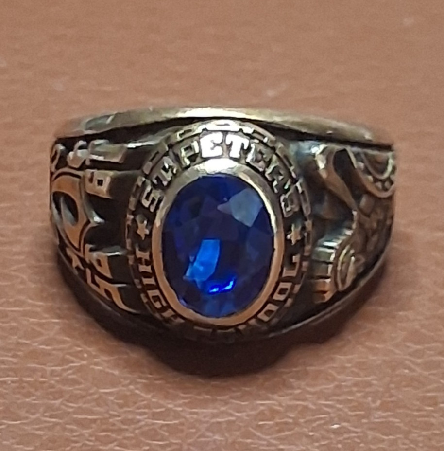 Vintage ’58 St. Peter’s High School 10K Gold Class Ring Size 5.5 Monogram BMZ 7g