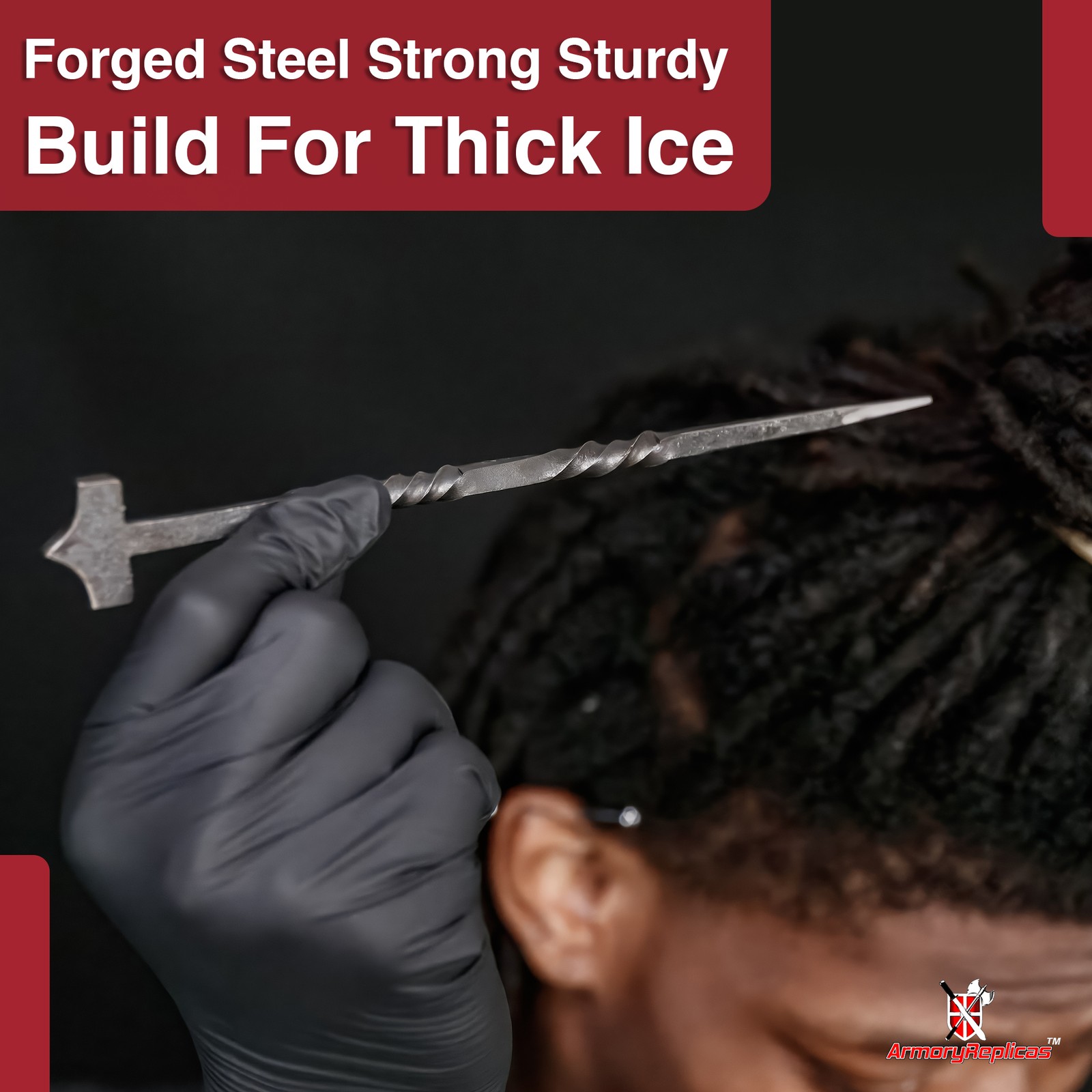 Medieval Style Forged Ice Pick Hammer – 8 Inches Long | Kitchen Utensil Tool