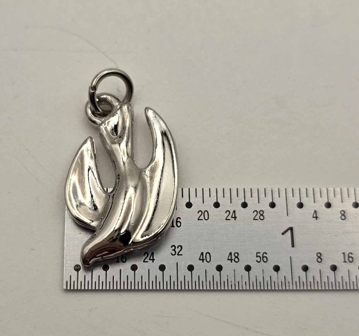 Silver Tone Bird Flying Dove Pendant Charm w/ Bail Birds Theme