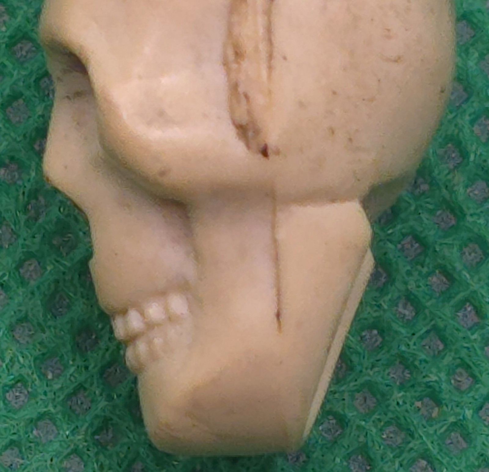 Antique Victorian Celluloid Skull Charm Mourning Pendant Memento Mori 1″