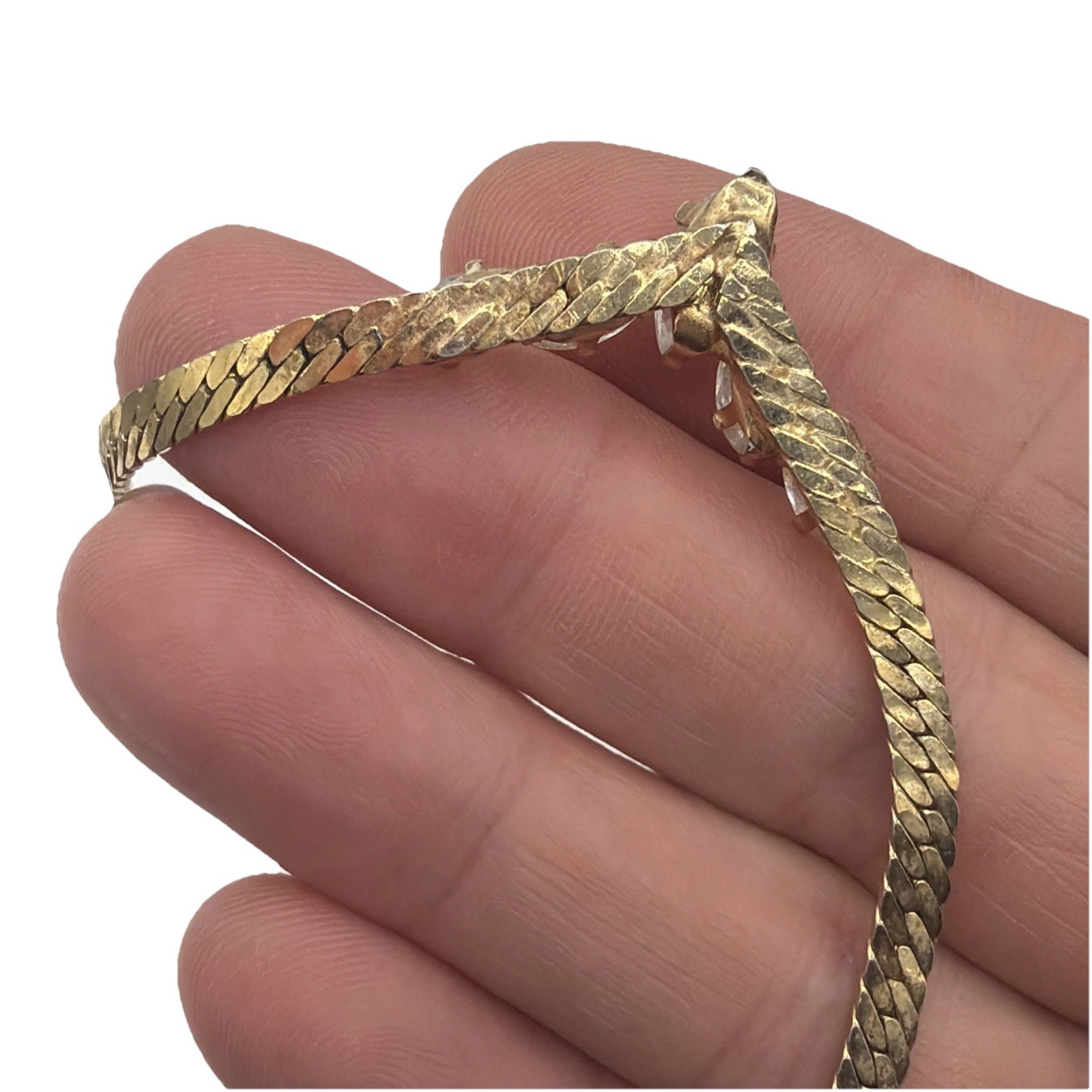Retro Gold Plated Necklace – V‑Shaped Marquise Crystal Pendant Elegant Vintage