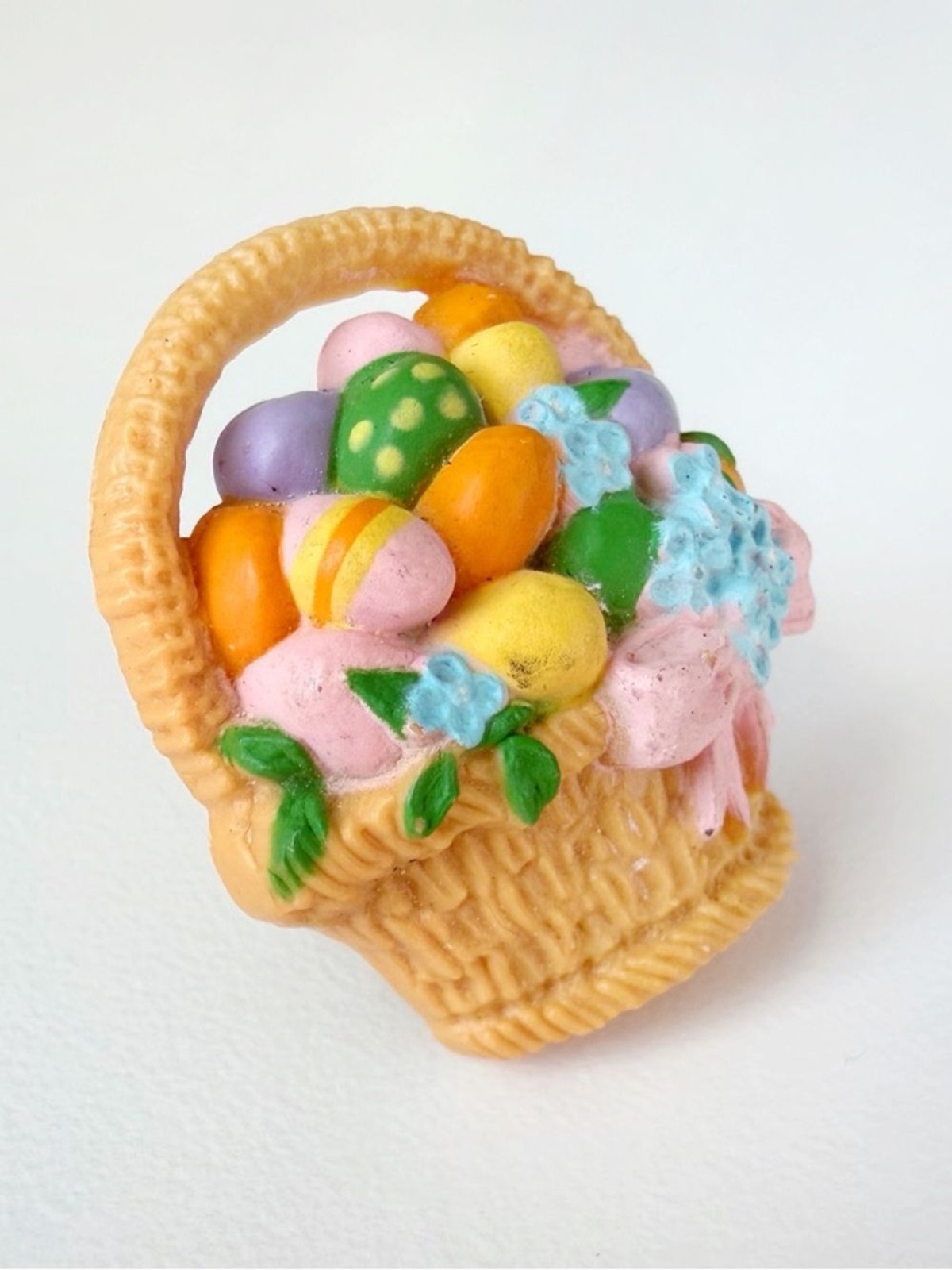 Vintage Hallmark Easter Basket Pin Brooch Colorful Eggs Festive Holiday Gift