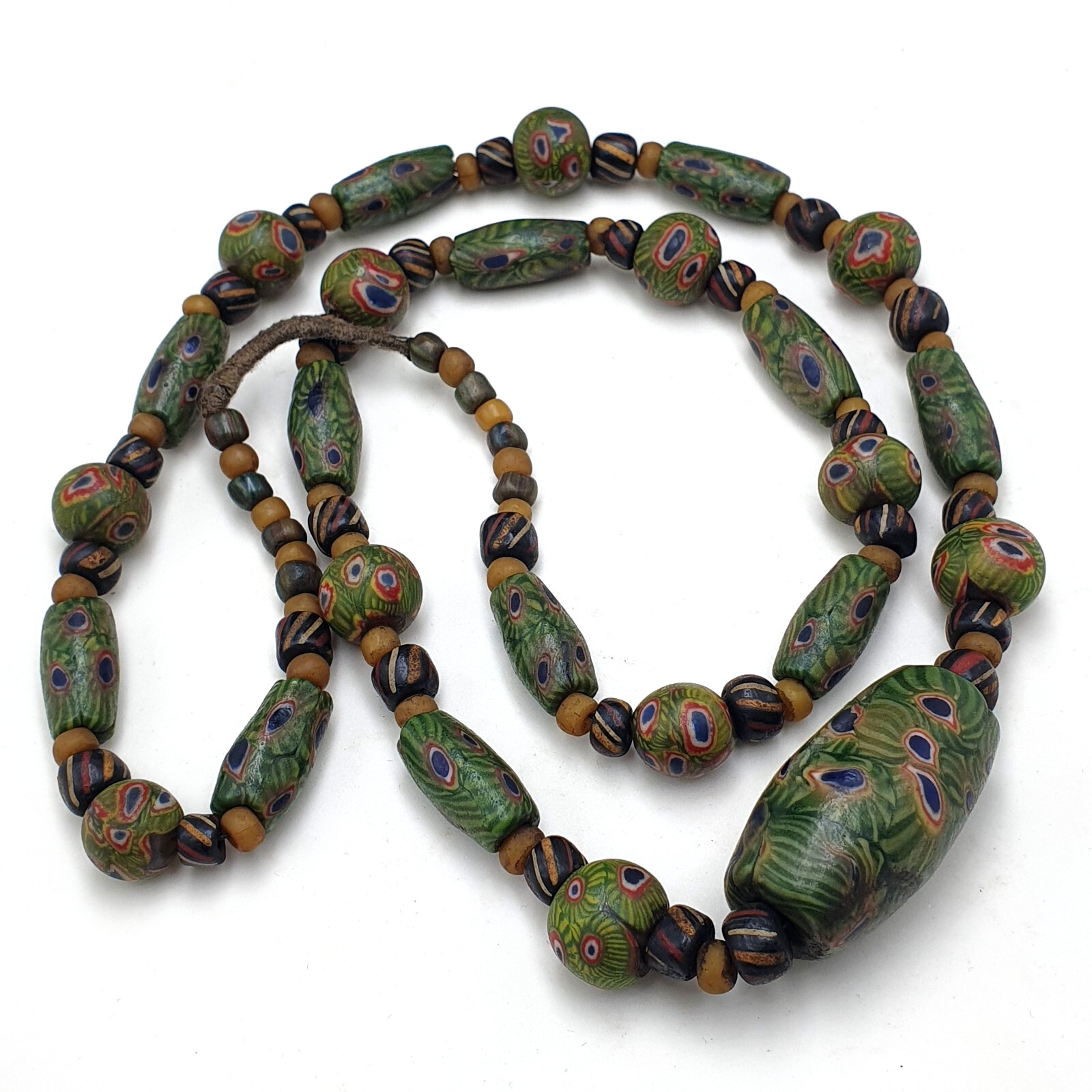 Vintage African Style Gabri Eyes Glass Beaded Necklace