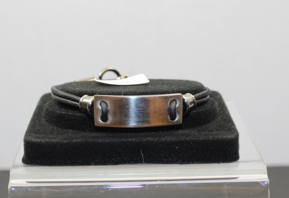 Unique Engravable SPEIDEL ID Bracelet Brushed Silver Tone 7 1/2″ Bracelet NOS