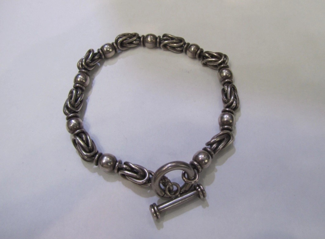 Vintage Handmade Sterling Silver Men’s 925 Huge and Heavy Bracelet 34.6 Grams