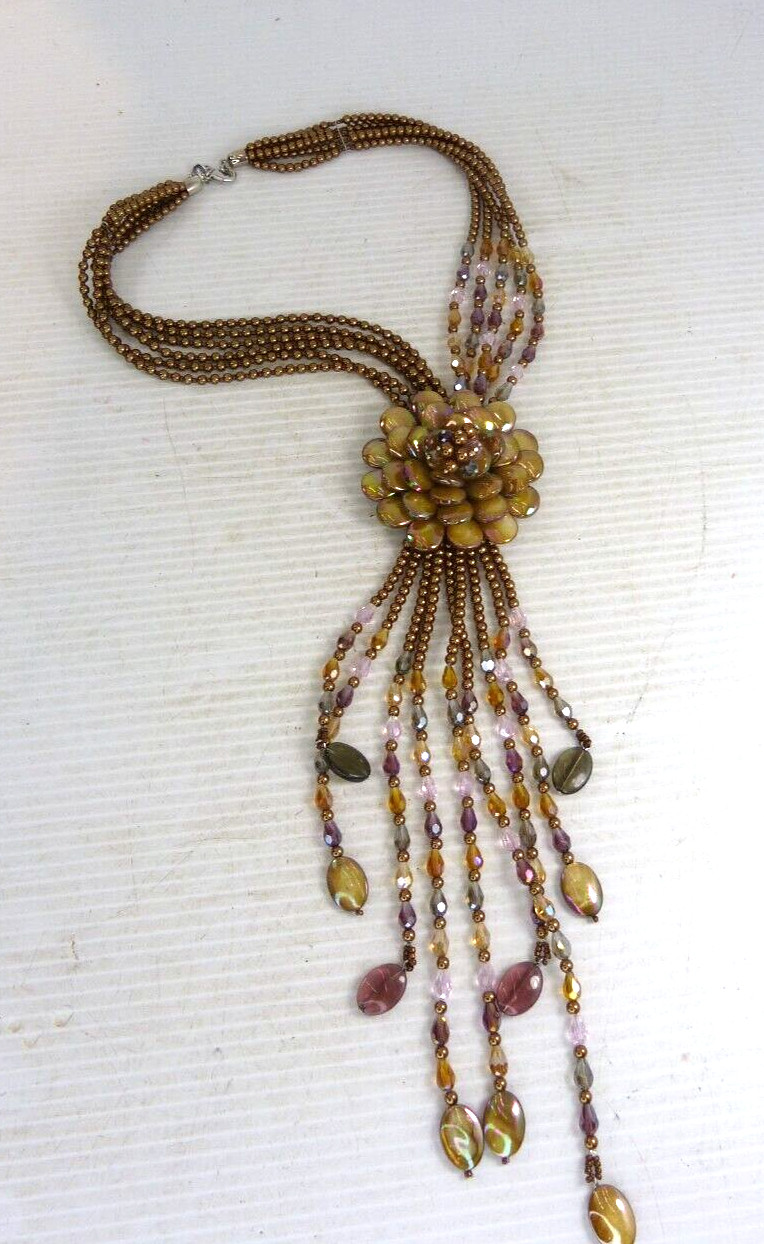 Vintage Joan Rivers Starlet Necklace Copper Bronze Color Statement Necklace