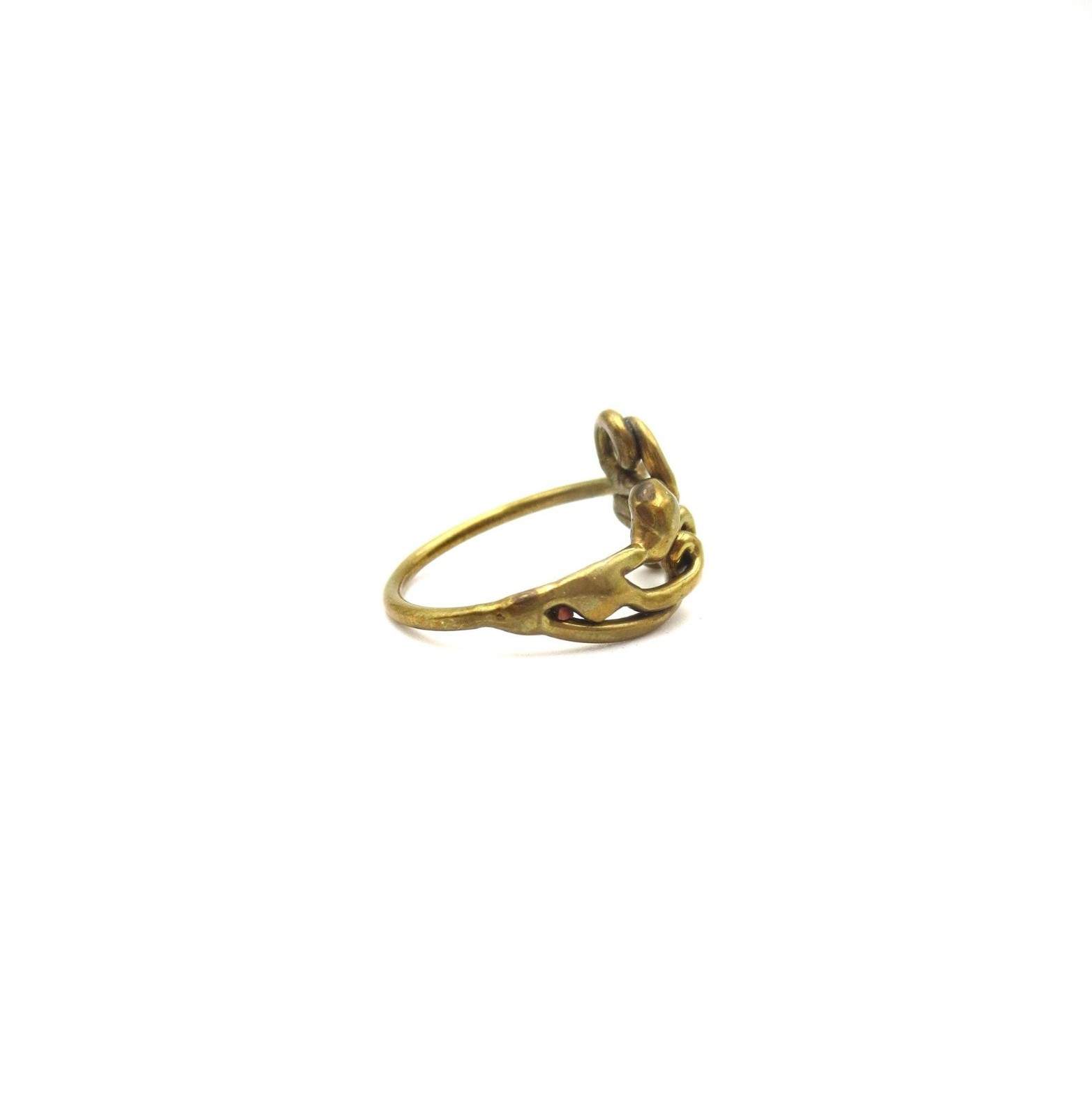 VTG MCM Bronze Brass Brutalist Abstract Twist Size 8.5 Ring Unisex 1970s