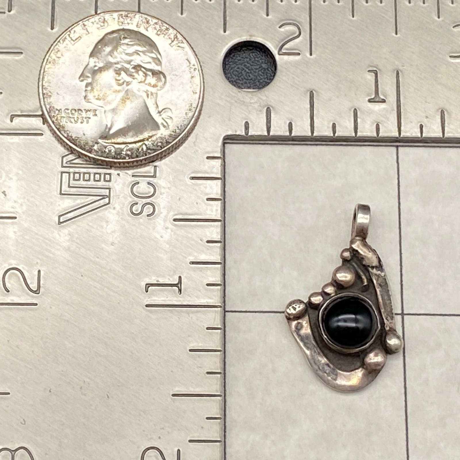 Vintage Brutalist Abstract Sterling Silver Stan Pendant