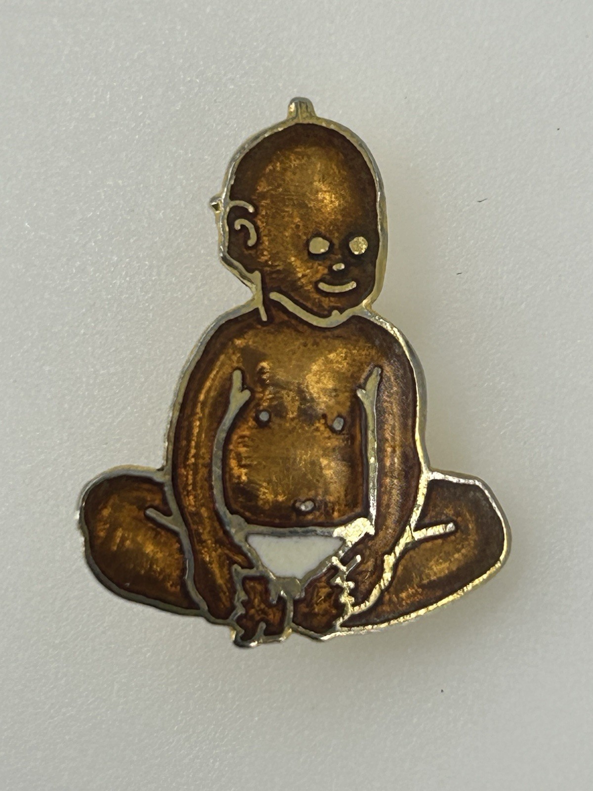 Vintage 1984 Baby Enamel Pin Brooch