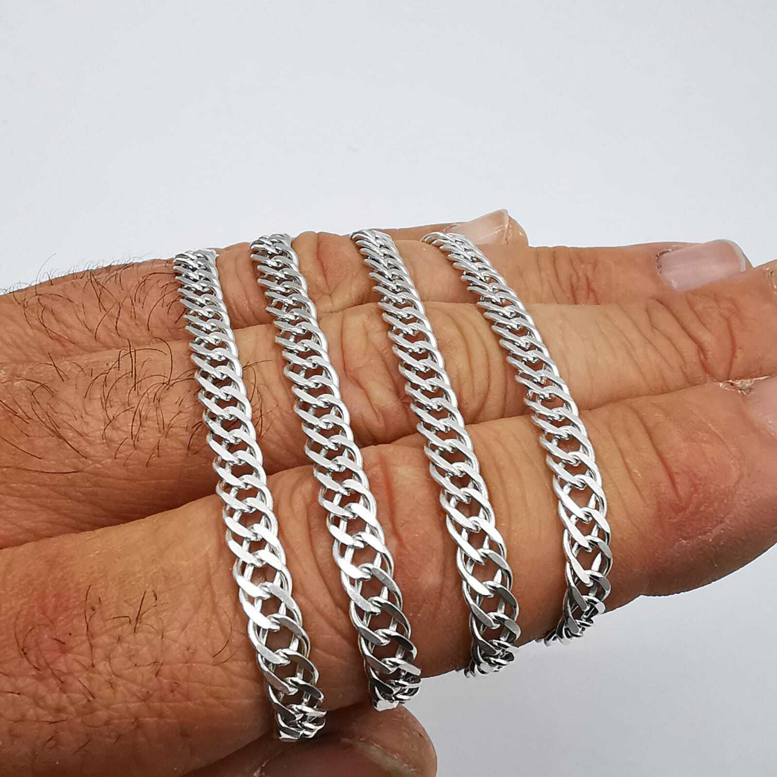 Vintage 925 Sterling Silver 23.8″ Curb Chain Necklace 17.48g Unisex Adult Gift