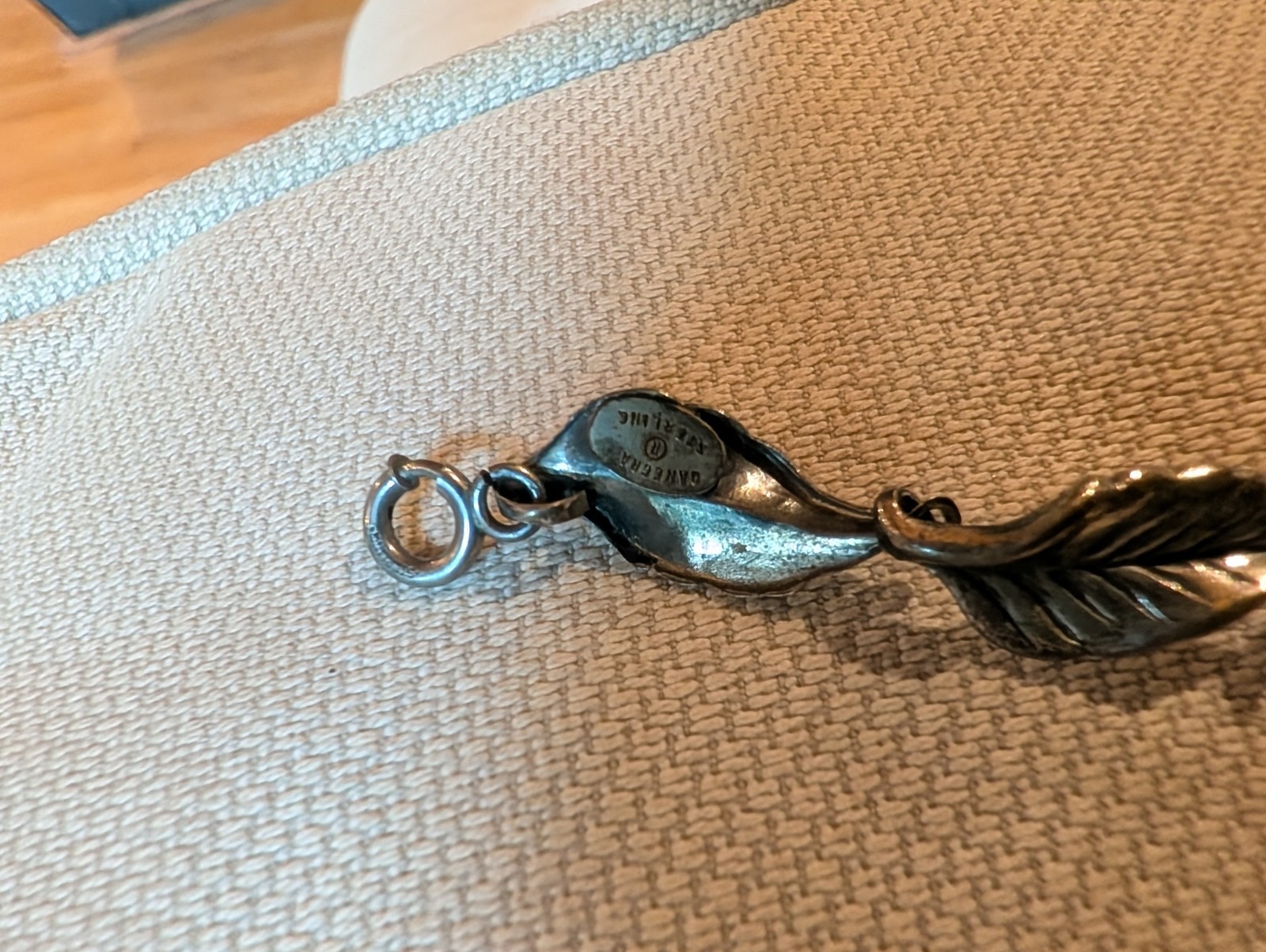 VINTAGE DANECRAFT STERLING SILVER LEAF NECKLACE, 16 GRAMS, SCRAP OR REPAIR
