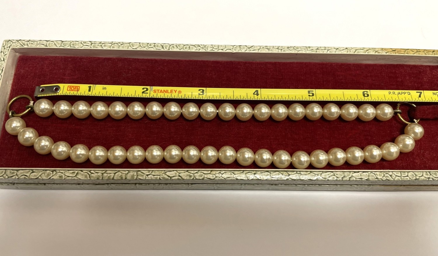 Vintage Double‑Strand Faux Pearl Sweater Guard – Japan Nissei Co. – Original Box