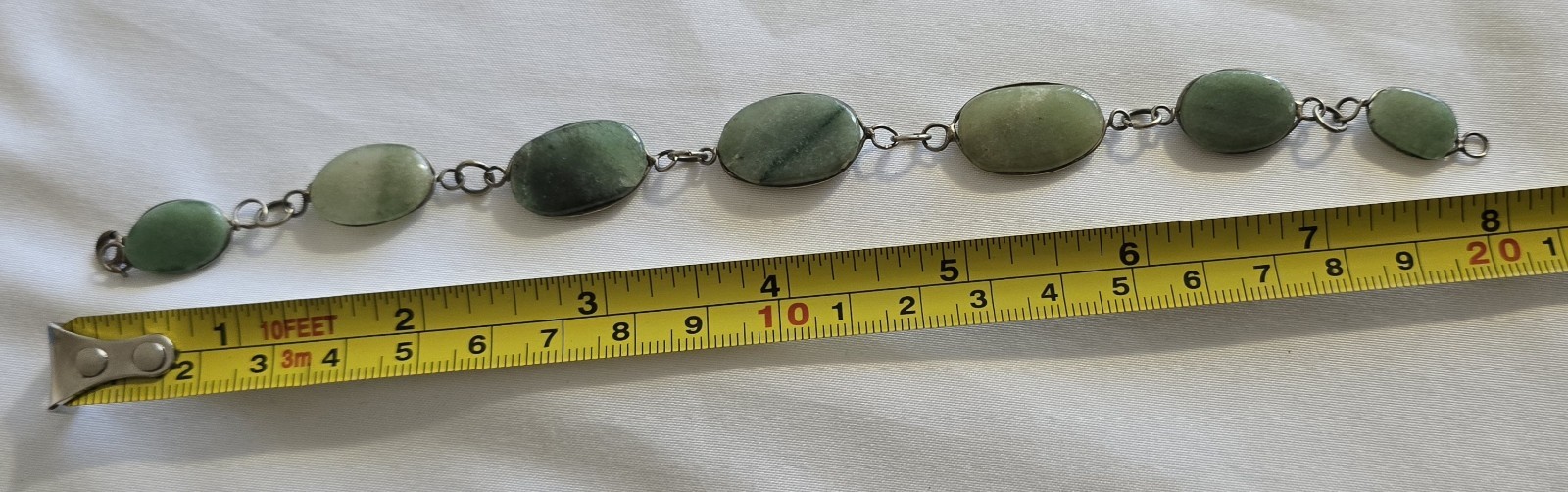 Vtg. 22″ Necklace & 8″ Bracelet Art Deco Light Green Aventurine?/Jade? Rare Find