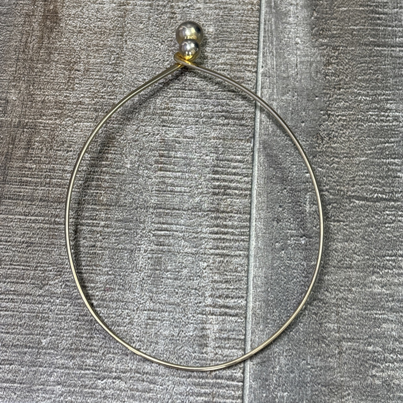Vintage 1950s Gold Tone Collar Necklace Minimalist Neck Wire Choker Bib