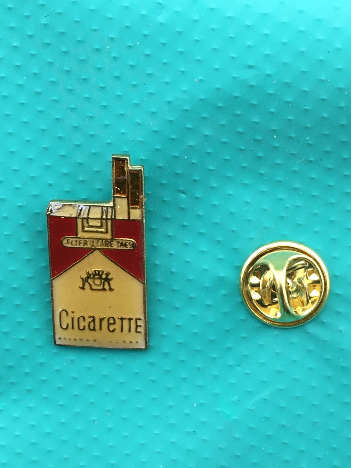 Cigarette Enamel Lapel Pin – Vintage 80s Hat Pin -Made in Taiwan