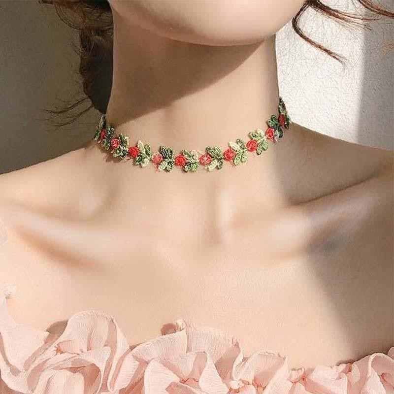 Korean Sweet Flower Lace Choker Necklace – Vintage Clavicle Wedding Jewelry Gift