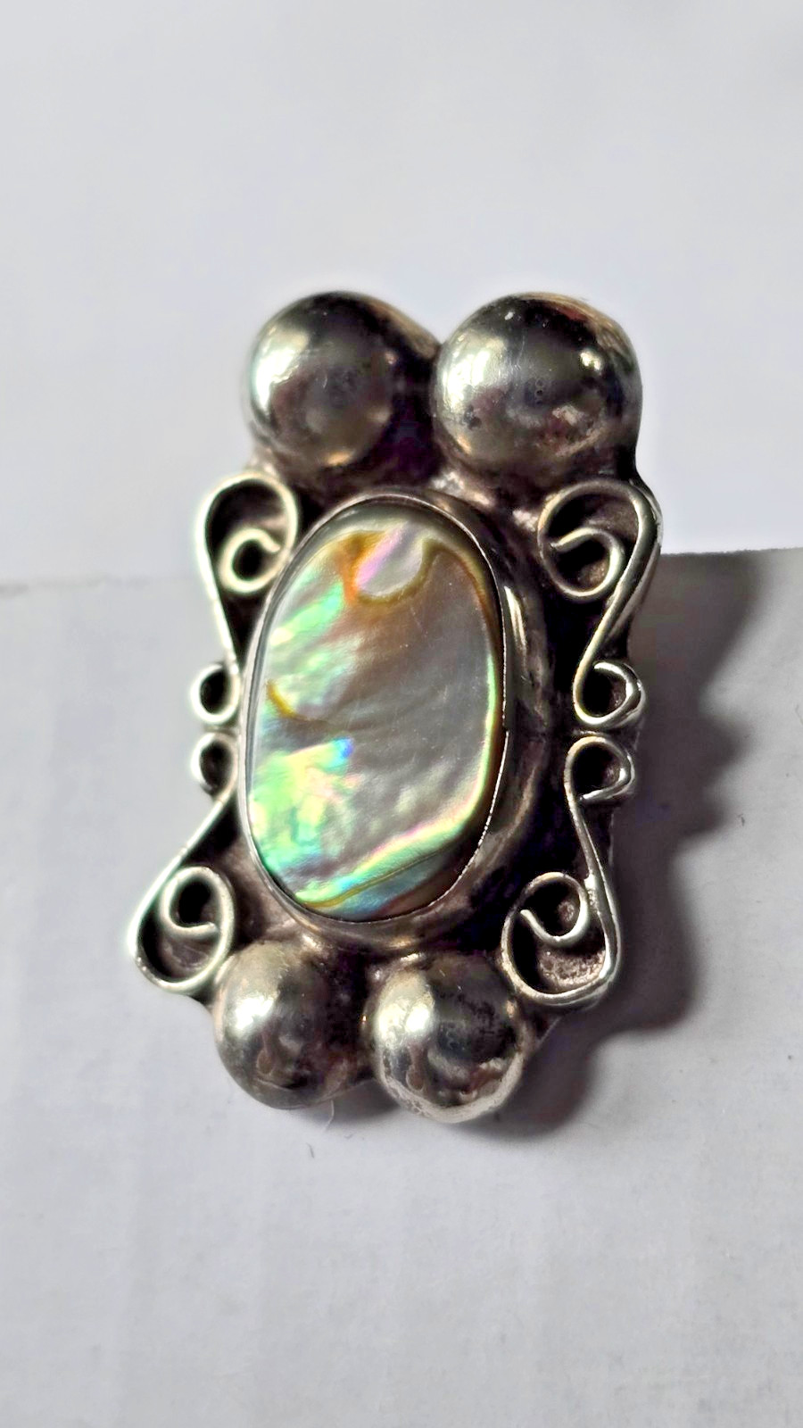 Vintage Earrings 925 Sterling Silver Authentic Abalone Stones Screw back